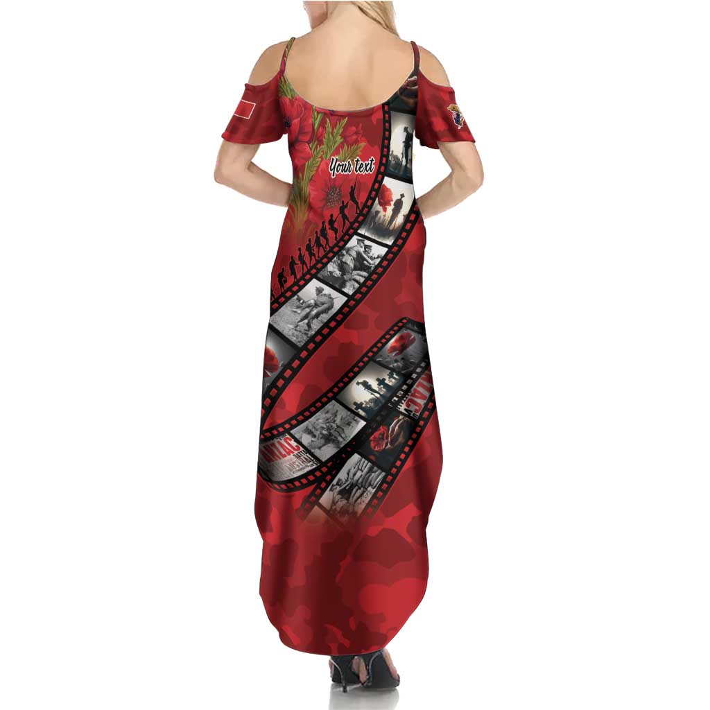 Personalised Tonga ANZAC 1915-2026 Filmstrip Summer Maxi Dress Lest We Forget 25 April