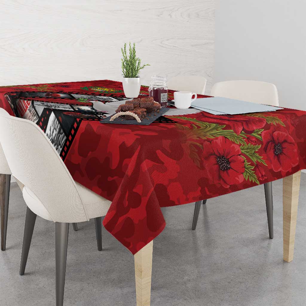 Personalised Tonga ANZAC 1915-2026 Filmstrip Tablecloth Lest We Forget 25 April