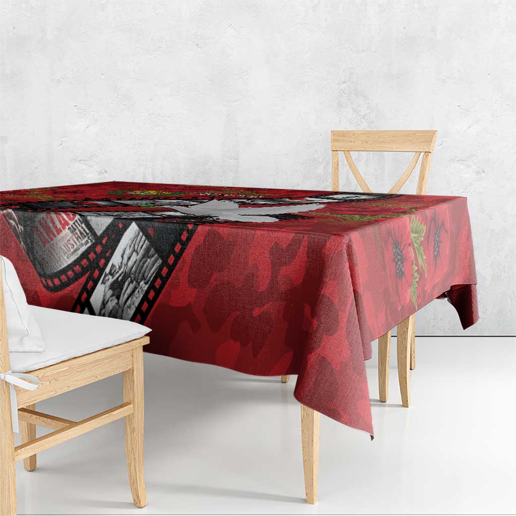 Personalised Tonga ANZAC 1915-2026 Filmstrip Tablecloth Lest We Forget 25 April