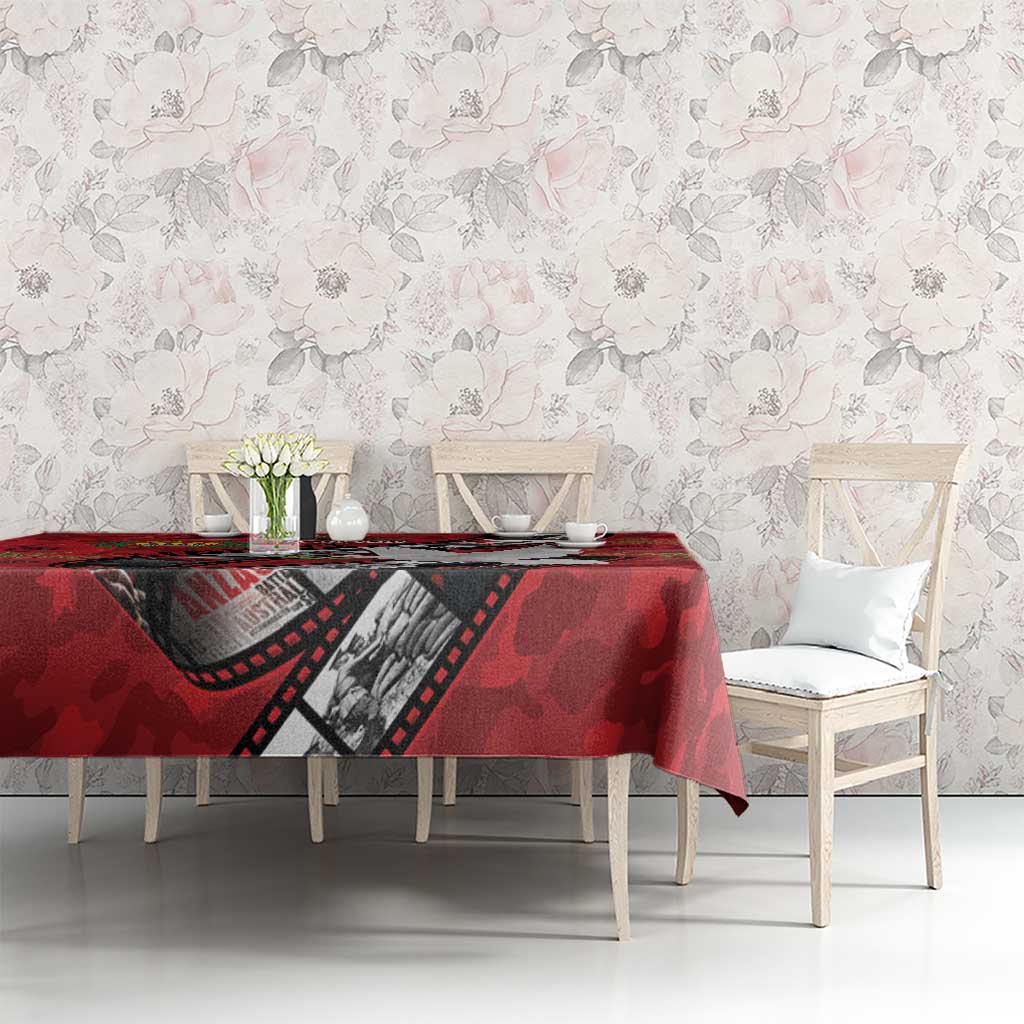 Personalised Tonga ANZAC 1915-2026 Filmstrip Tablecloth Lest We Forget 25 April