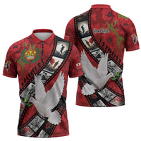 Personalised Tonga ANZAC 1915-2026 Filmstrip Zipper Polo Shirt Lest We Forget 25 April