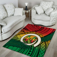 Personalised Vanuatu Yumi 44th Indipendens Dei Area Rug Vanuatuan Broad Tusk with Polynesian Tribal