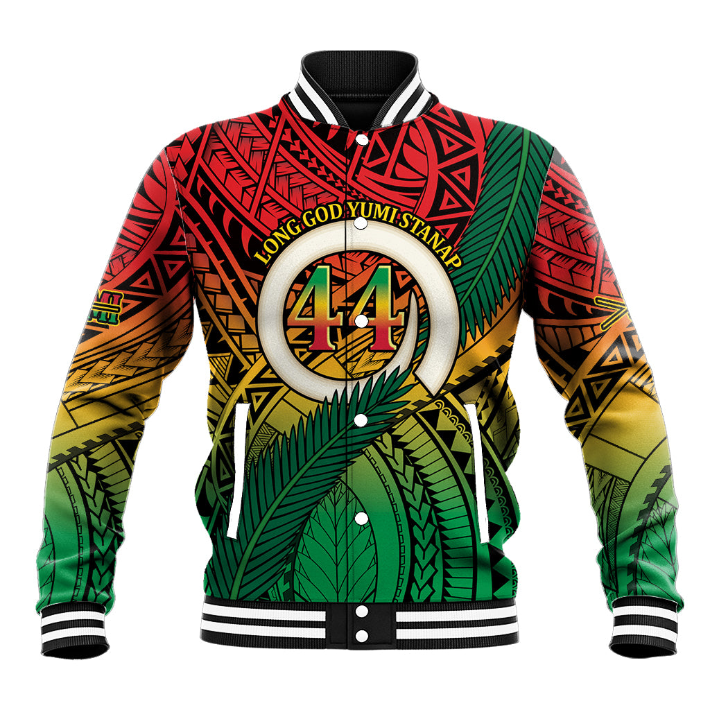 Personalised Vanuatu Yumi 44th Indipendens Dei Baseball Jacket Vanuatuan Broad Tusk with Polynesian Tribal