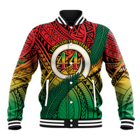 Personalised Vanuatu Yumi 44th Indipendens Dei Baseball Jacket Vanuatuan Broad Tusk with Polynesian Tribal