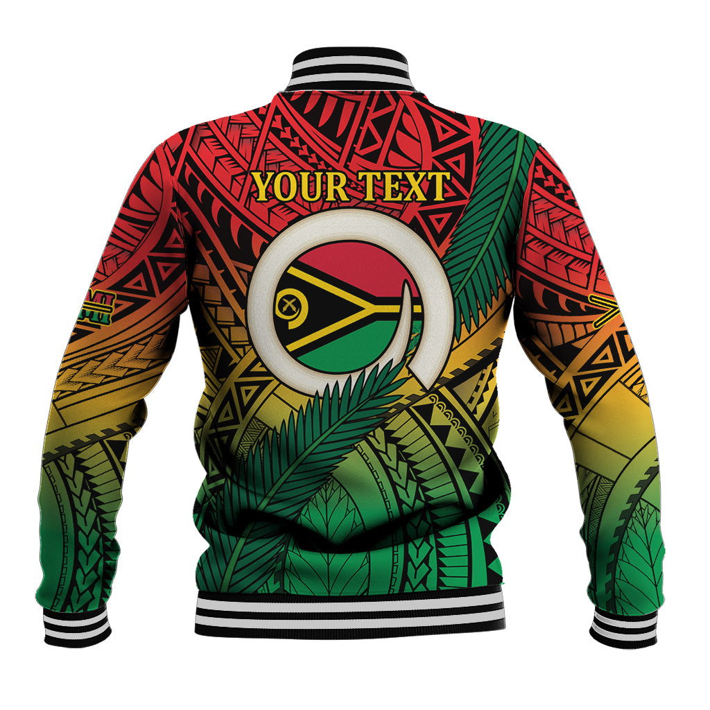 Personalised Vanuatu Yumi 44th Indipendens Dei Baseball Jacket Vanuatuan Broad Tusk with Polynesian Tribal