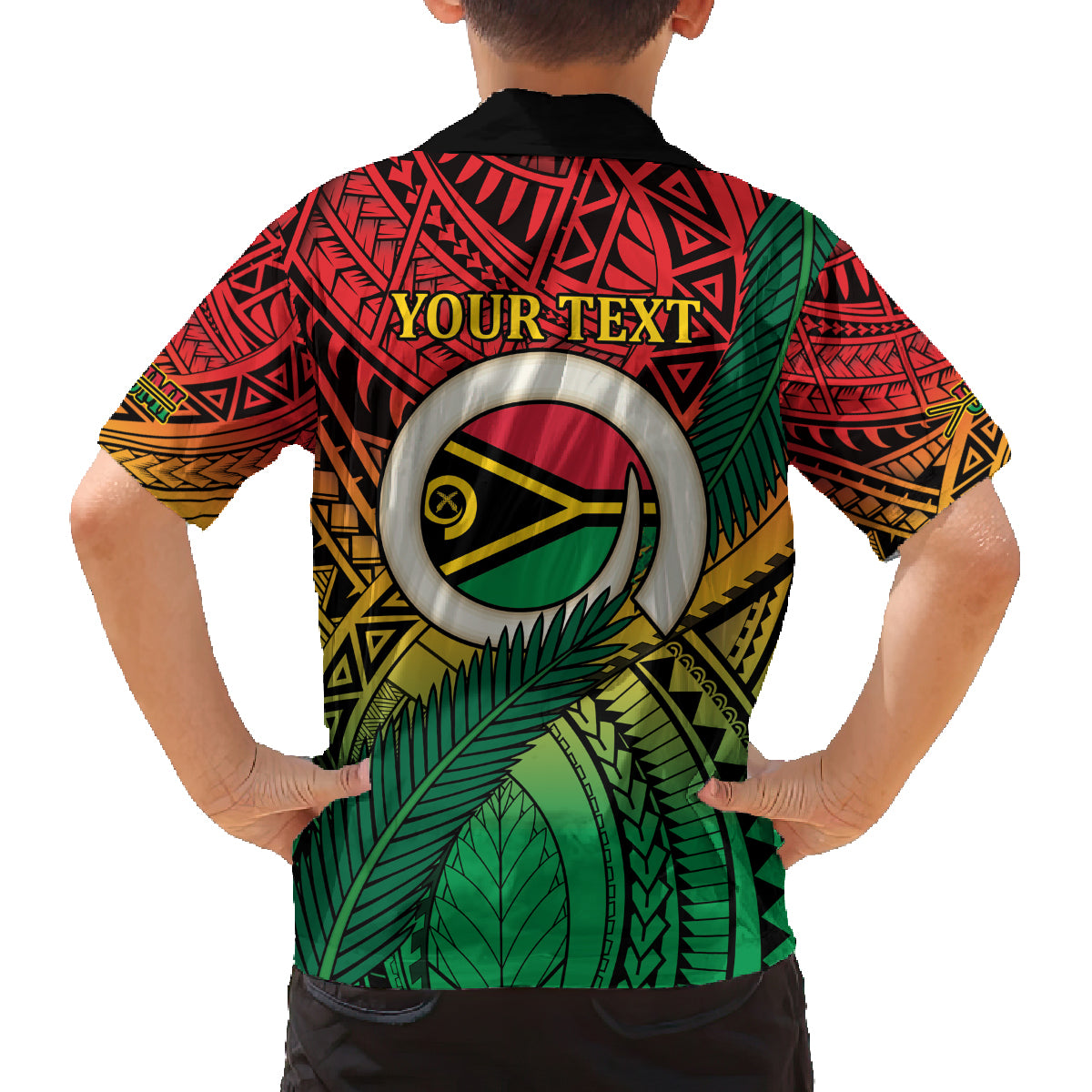 Personalised Vanuatu Yumi 44th Indipendens Dei Family Matching Off The Shoulder Long Sleeve Dress and Hawaiian Shirt Vanuatuan Broad Tusk with Polynesian Tribal LT9 - Polynesian Pride