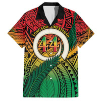 Personalised Vanuatu Yumi 44th Indipendens Dei Family Matching Off The Shoulder Long Sleeve Dress and Hawaiian Shirt Vanuatuan Broad Tusk with Polynesian Tribal LT9 Dad's Shirt - Short Sleeve Reggae - Polynesian Pride