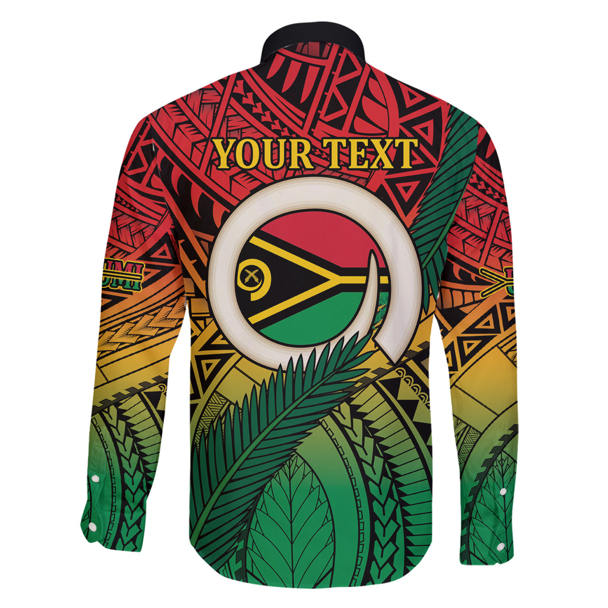 Personalised Vanuatu Yumi 44th Indipendens Dei Family Matching Off The Shoulder Long Sleeve Dress and Hawaiian Shirt Vanuatuan Broad Tusk with Polynesian Tribal LT9 - Polynesian Pride