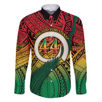 Personalised Vanuatu Yumi 44th Indipendens Dei Family Matching Puletasi and Hawaiian Shirt Vanuatuan Broad Tusk with Polynesian Tribal LT9 Dad's Shirt - Long Sleeve Reggae - Polynesian Pride