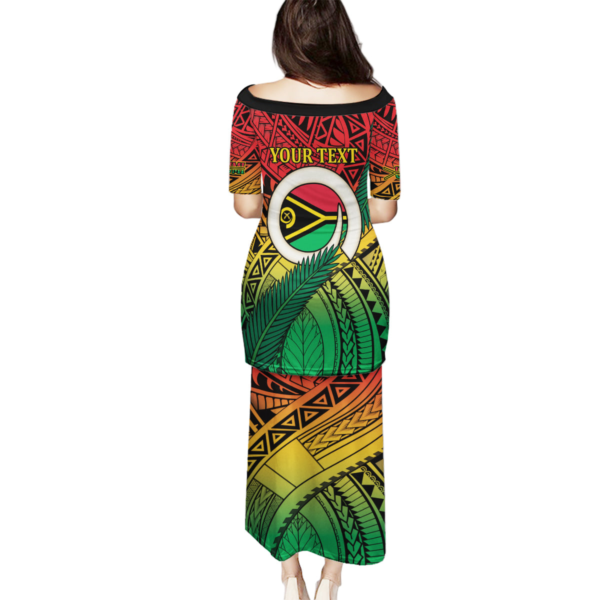Personalised Vanuatu Yumi 44th Indipendens Dei Family Matching Puletasi and Hawaiian Shirt Vanuatuan Broad Tusk with Polynesian Tribal LT9 - Polynesian Pride