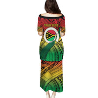 Personalised Vanuatu Yumi 44th Indipendens Dei Family Matching Puletasi and Hawaiian Shirt Vanuatuan Broad Tusk with Polynesian Tribal LT9 - Polynesian Pride