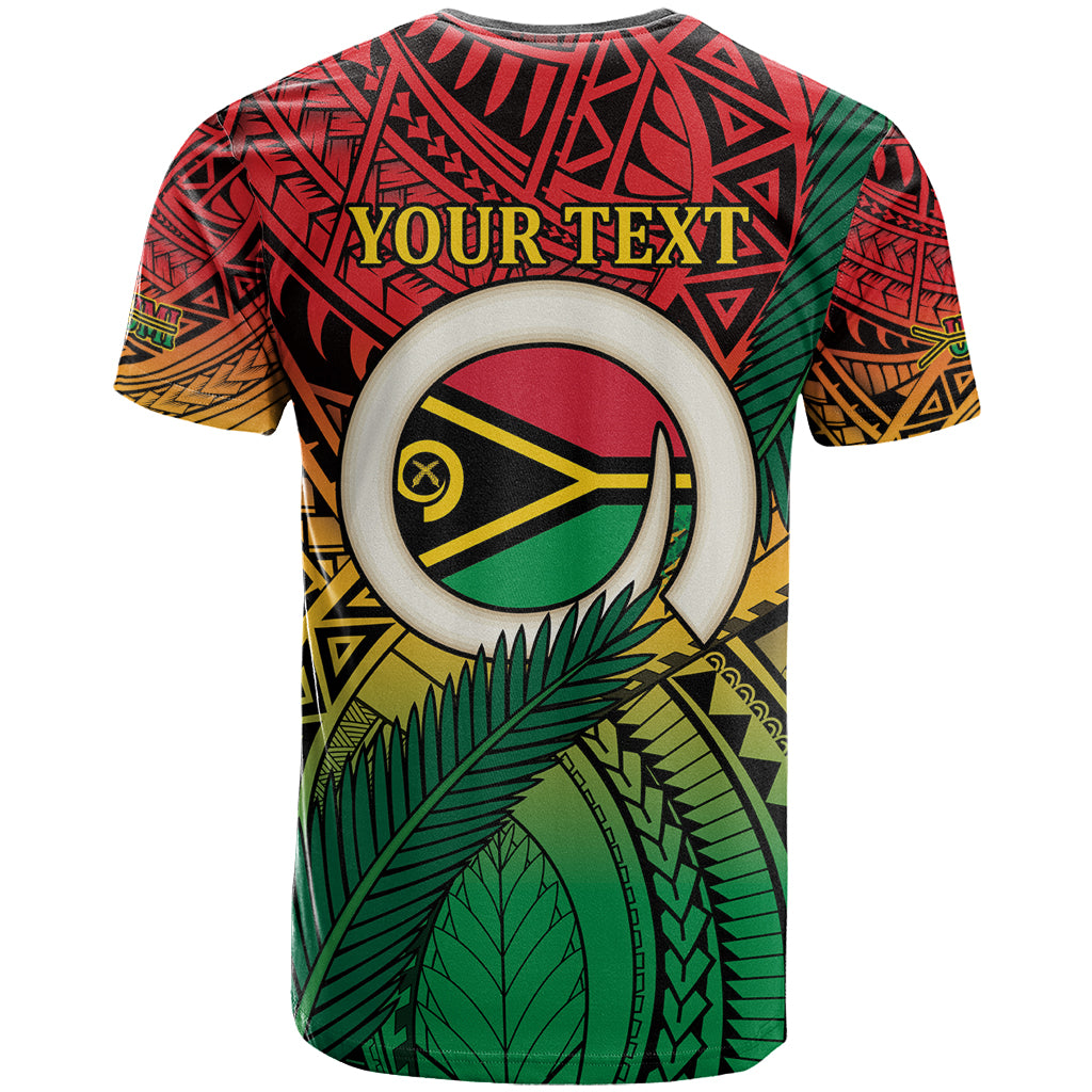 Personalised Vanuatu Yumi 44th Indipendens Dei T Shirt Vanuatuan Broad Tusk with Polynesian Tribal