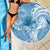 Polynesian Hibiscus Flower Tribal Beach Blanket Blue Color