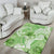 Polynesian Hibiscus Flower Tribal Area Rug Lime Green Color