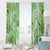 Polynesian Hibiscus Flower Tribal Window Curtain Lime Green Color