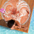 Polynesian Hibiscus Flower Tribal Beach Blanket Peach Color
