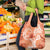 Polynesian Hibiscus Flower Tribal Grocery Bag Peach Color