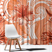 Polynesian Hibiscus Flower Tribal Window Curtain Peach Color LT9 - Polynesian Pride