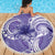 Polynesian Hibiscus Flower Tribal Beach Blanket Violet Color