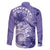 Polynesian Hibiscus Flower Tribal Family Matching Mermaid Dress and Hawaiian Shirt Violet Color