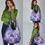 Polynesian Hibiscus Flower Tribal Grocery Bag Violet Color