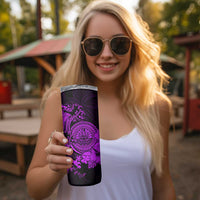 Purple Polynesian Tahiti Island Skinny Tumbler The Wave of Water LT9 - Polynesian Pride