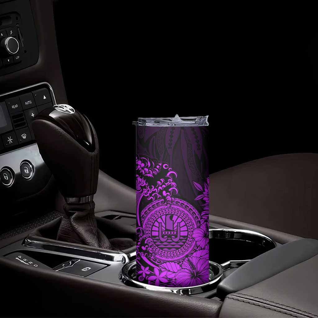 Purple Polynesian Tahiti Island Skinny Tumbler The Wave of Water LT9 - Polynesian Pride