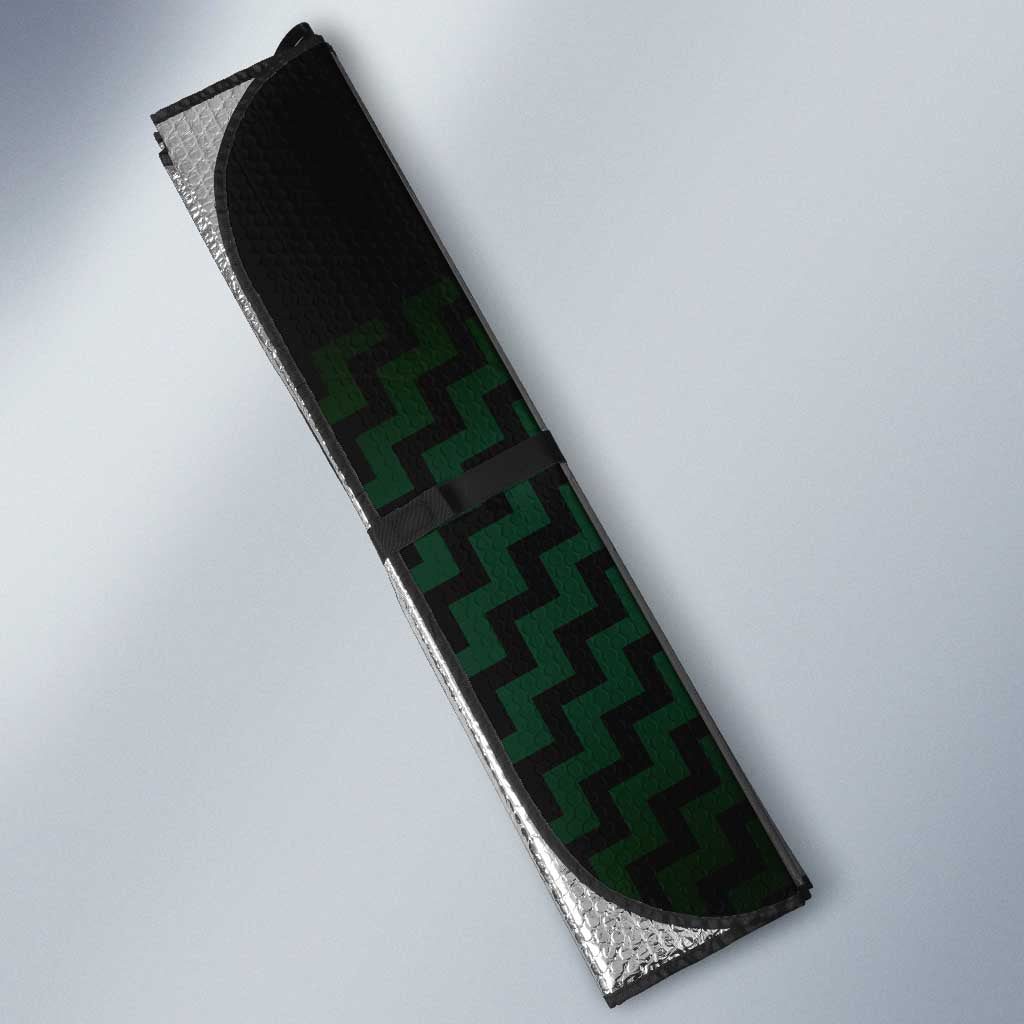 Kakariki Maori Ta Moko Poutama Art Auto Sun Shade - Polynesian Pride