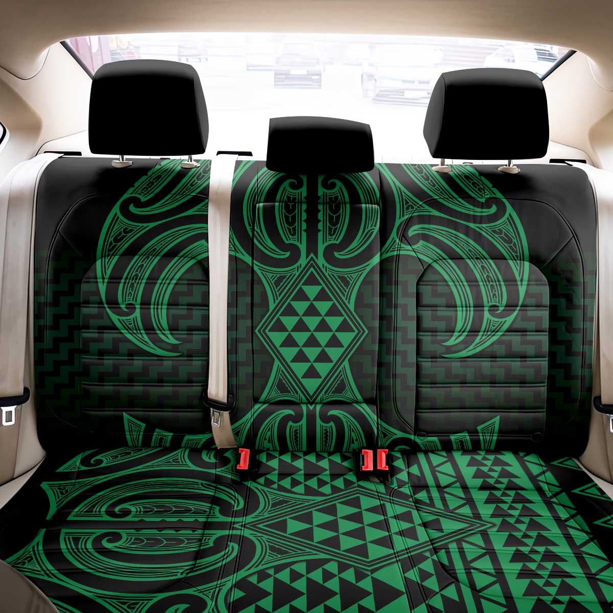 Kakariki Maori Ta Moko Poutama Art Back Car Seat Cover LT9 - Polynesian Pride