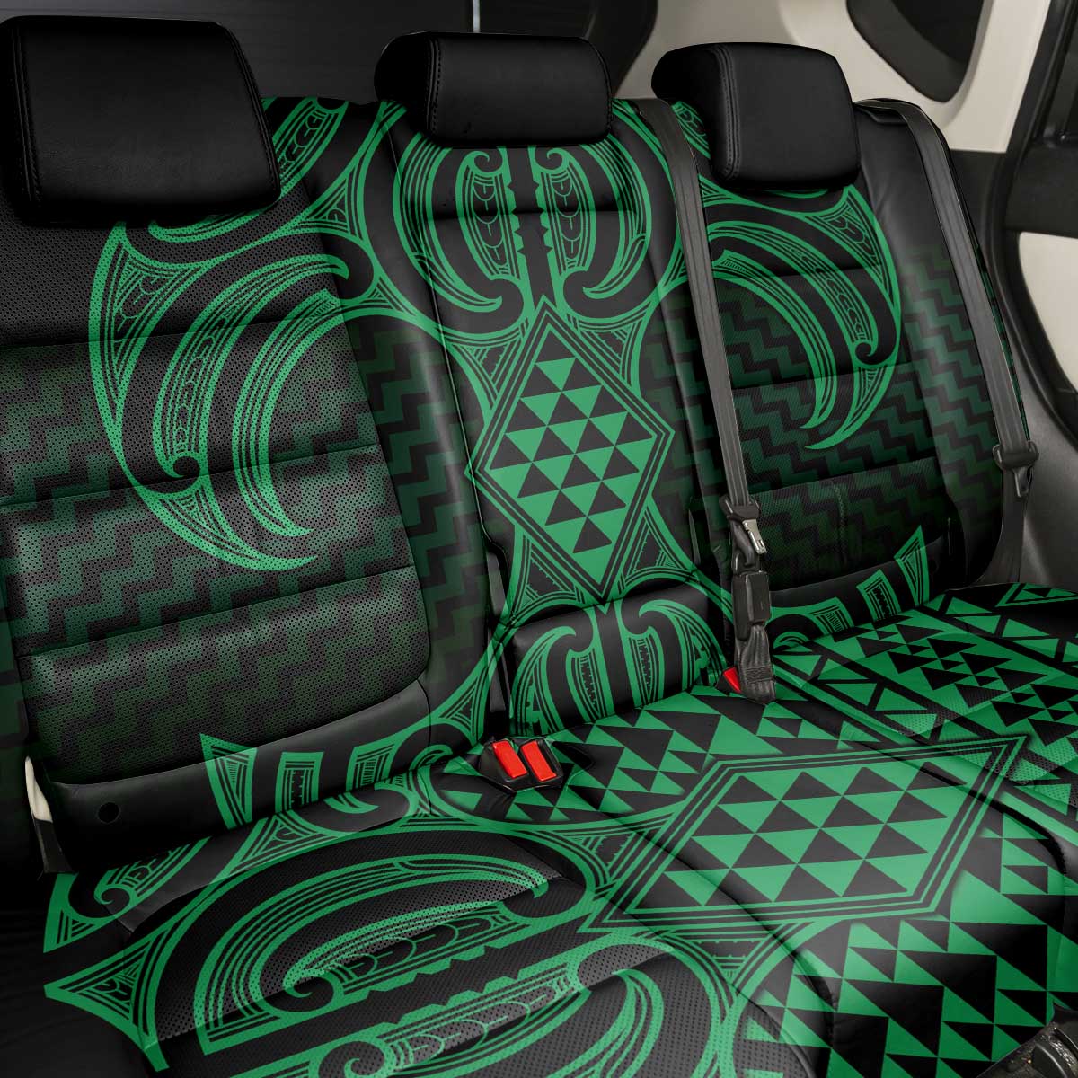 Kakariki Maori Ta Moko Poutama Art Back Car Seat Cover LT9 - Polynesian Pride