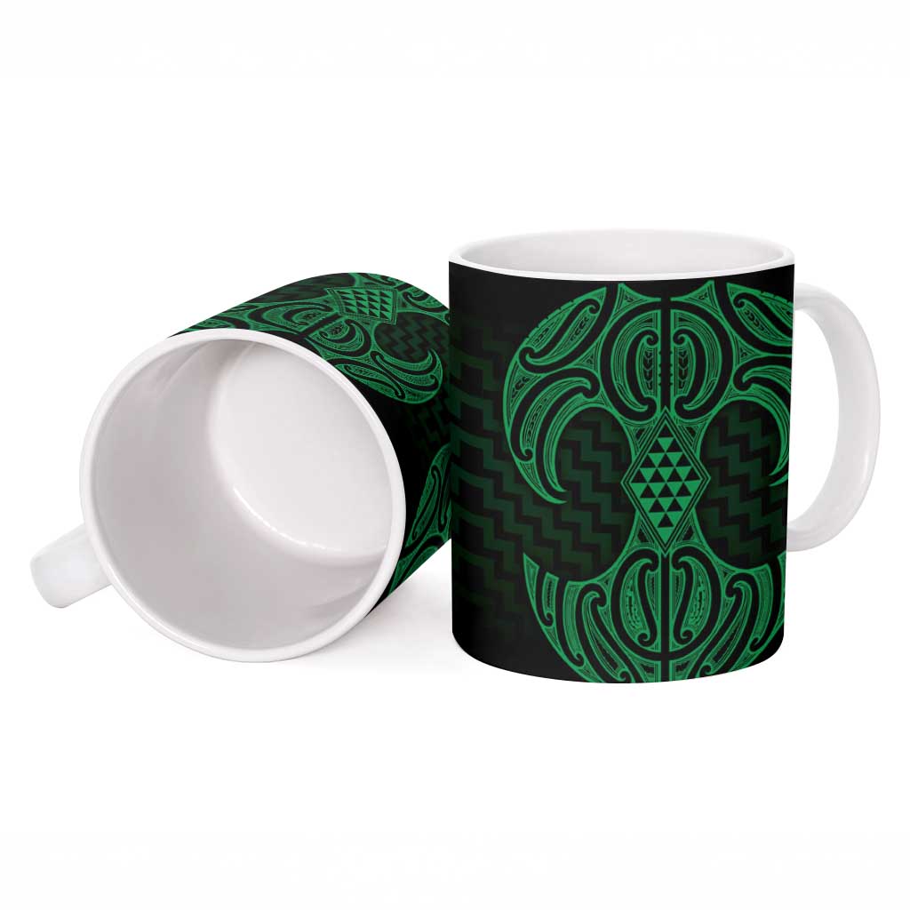 Kakariki Maori Ta Moko Poutama Art Ceramic Mug - Polynesian Pride