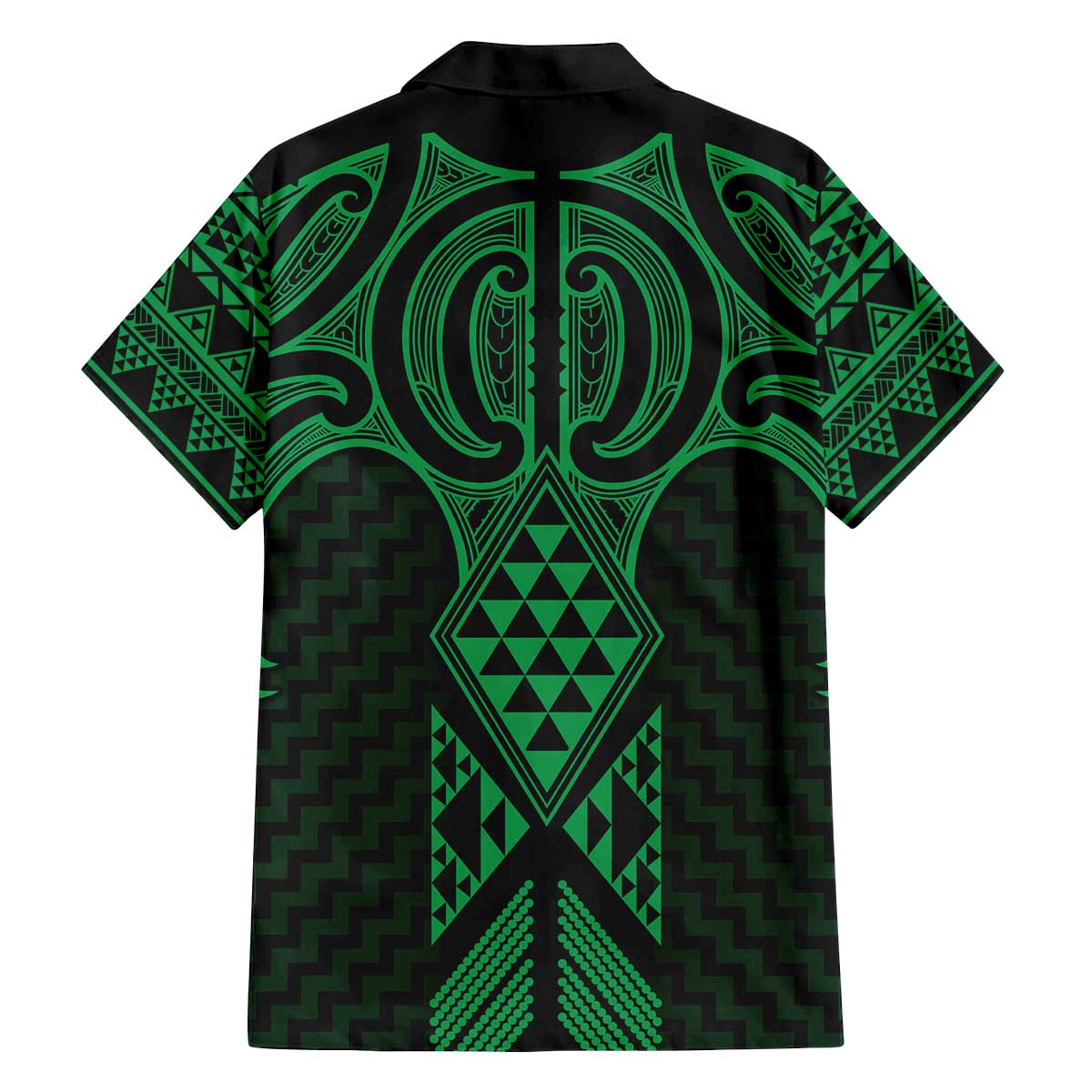 Kakariki Maori Ta Moko Poutama Art Family Matching Off The Shoulder Long Sleeve Dress and Hawaiian Shirt LT9 - Polynesian Pride