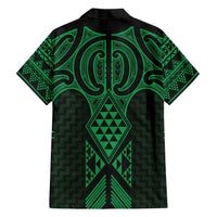 Kakariki Maori Ta Moko Poutama Art Family Matching Off Shoulder Maxi Dress and Hawaiian Shirt LT9 - Polynesian Pride