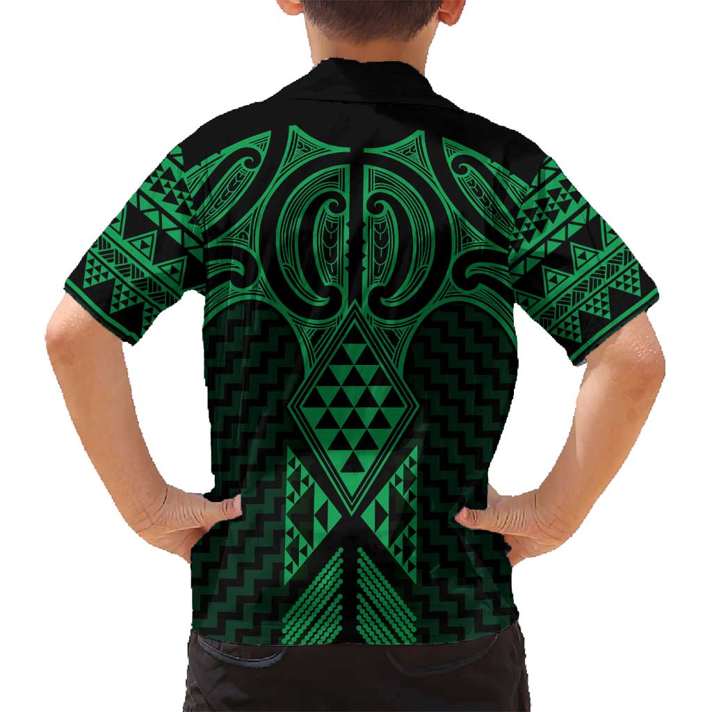 Kakariki Maori Ta Moko Poutama Art Family Matching Tank Maxi Dress and Hawaiian Shirt LT9 - Polynesian Pride