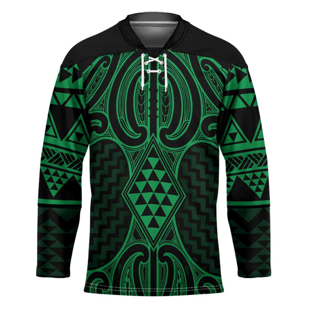 Kakariki Maori Ta Moko Poutama Art Hockey Jersey - Polynesian Pride