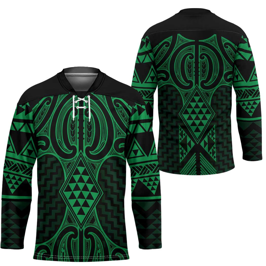 Kakariki Maori Ta Moko Poutama Art Hockey Jersey - Polynesian Pride