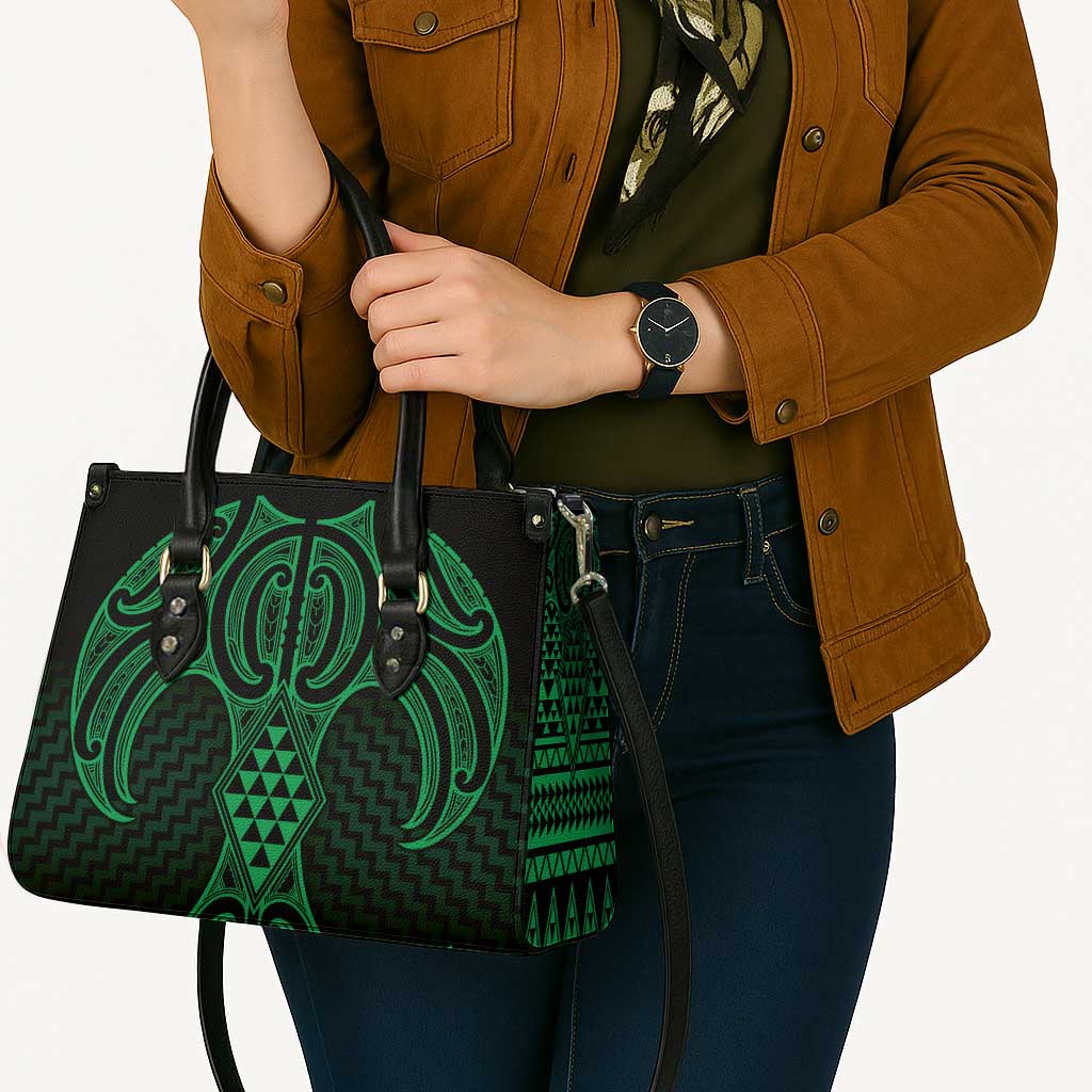 Kakariki Maori Ta Moko Poutama Art Leather Bag - Polynesian Pride