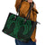 Kakariki Maori Ta Moko Poutama Art Leather Tote Bag