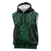 Kakariki Maori Ta Moko Poutama Art Sleeveless Hoodie - Polynesian Pride