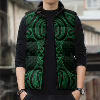 Kakariki Maori Ta Moko Poutama Art Sleeveless Puffer Jacket - Polynesian Pride
