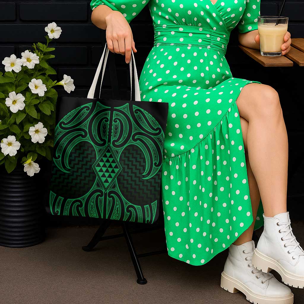 Kakariki Maori Ta Moko Poutama Art Tote Bag - Polynesian Pride