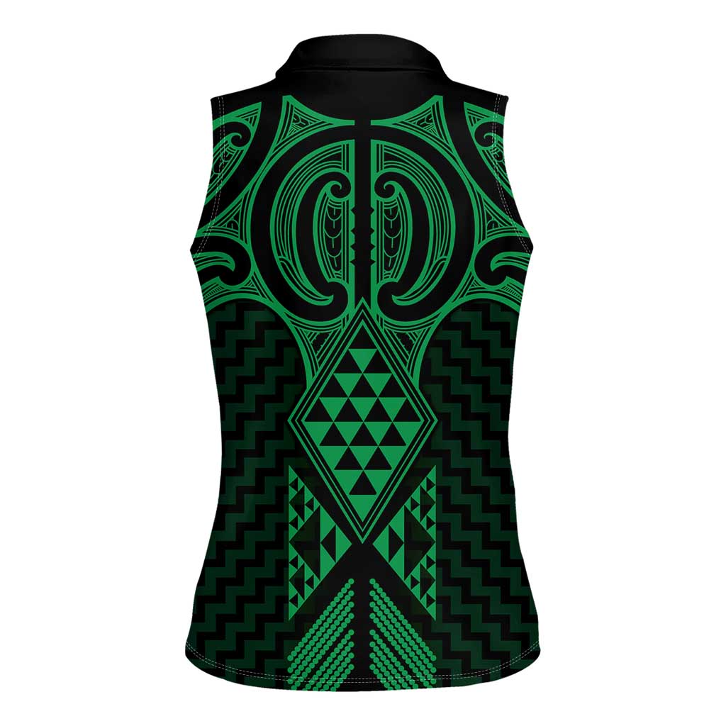 Kakariki Maori Ta Moko Poutama Art Women Sleeveless Polo Shirt