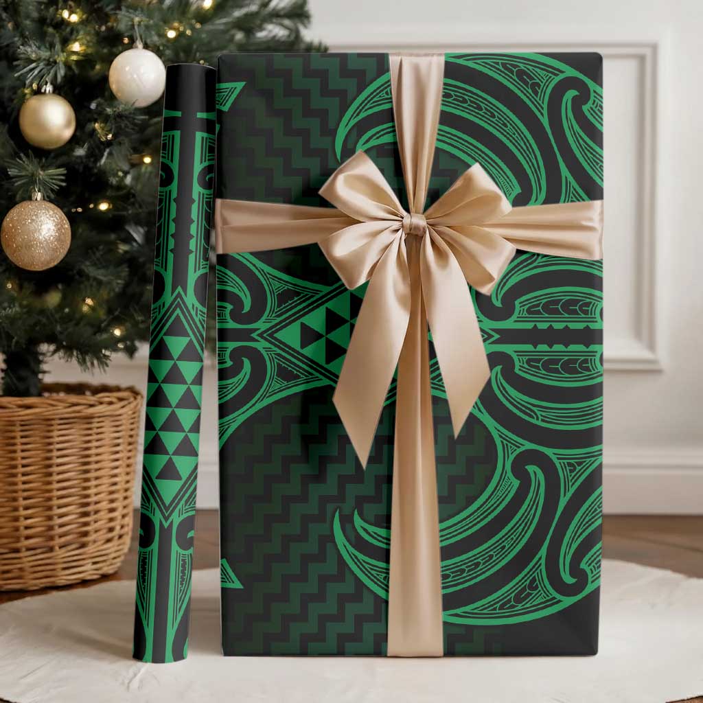 Kakariki Maori Ta Moko Poutama Art Wrapping Paper - Polynesian Pride