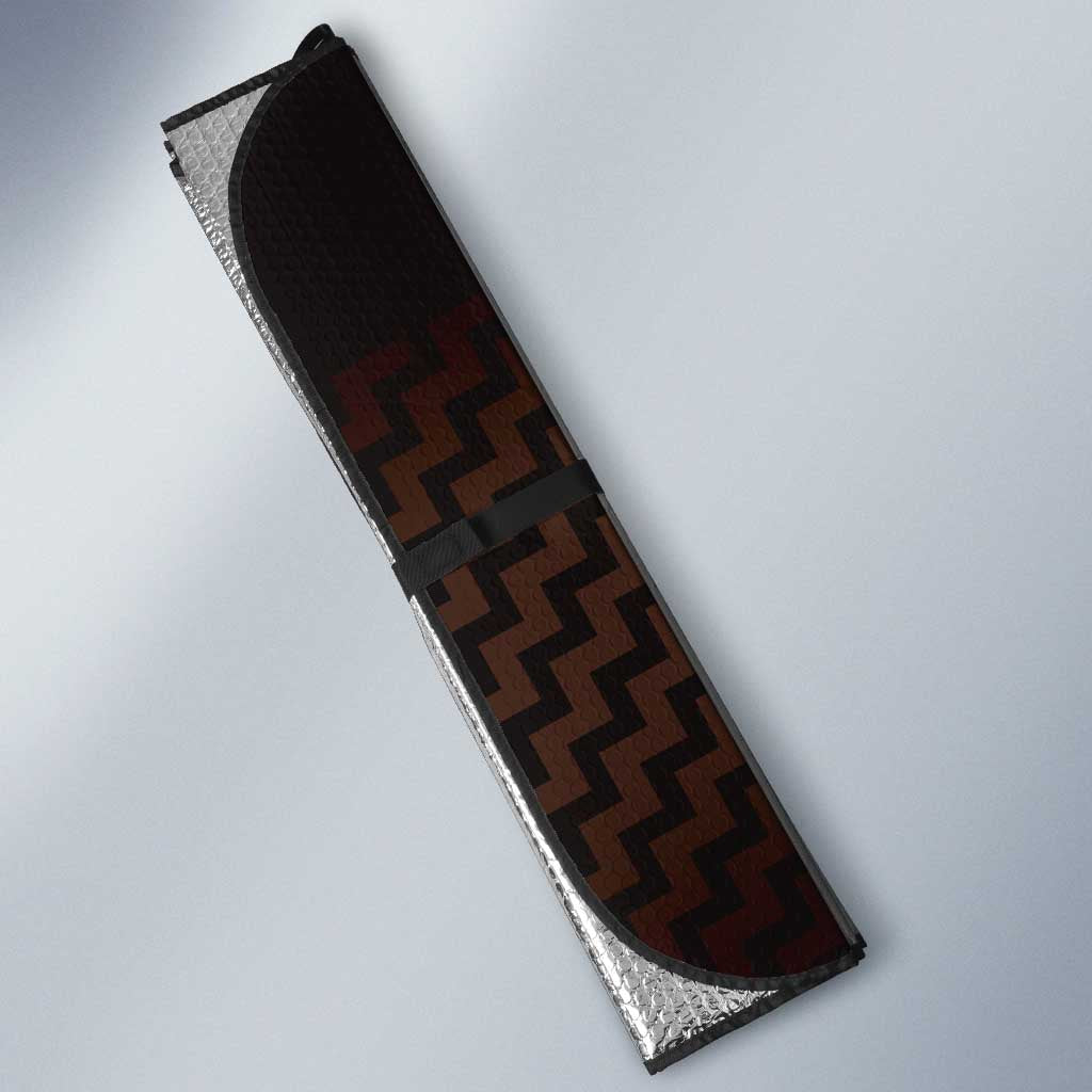 Karaka Maori Ta Moko Poutama Art Auto Sun Shade - Polynesian Pride