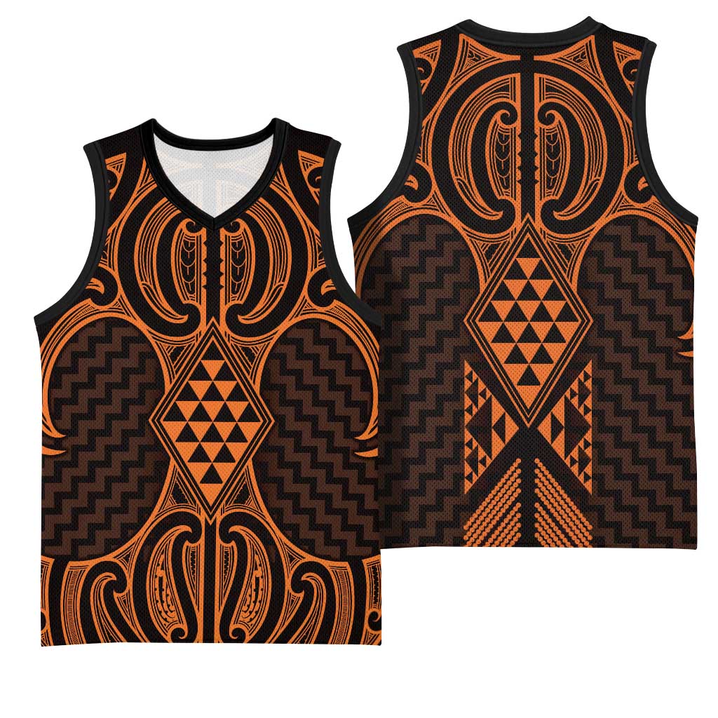 Karaka Maori Ta Moko Poutama Art Basketball Jersey - Polynesian Pride