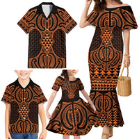 Karaka Maori Ta Moko Poutama Art Family Matching Mermaid Dress and Hawaiian Shirt LT9 - Polynesian Pride