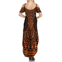 Karaka Maori Ta Moko Poutama Art Family Matching Summer Maxi Dress and Hawaiian Shirt LT9 - Polynesian Pride