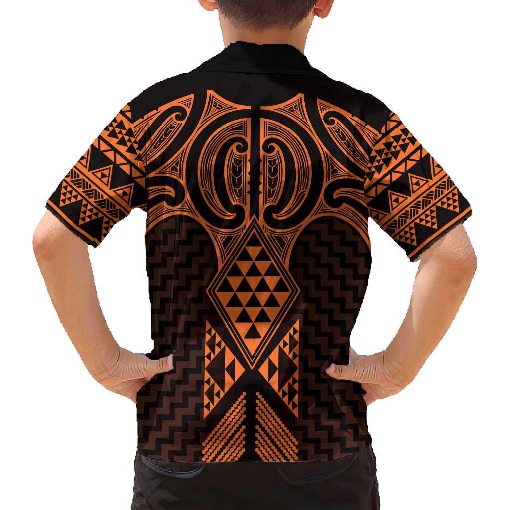 Karaka Maori Ta Moko Poutama Art Family Matching Tank Maxi Dress and Hawaiian Shirt LT9 - Polynesian Pride