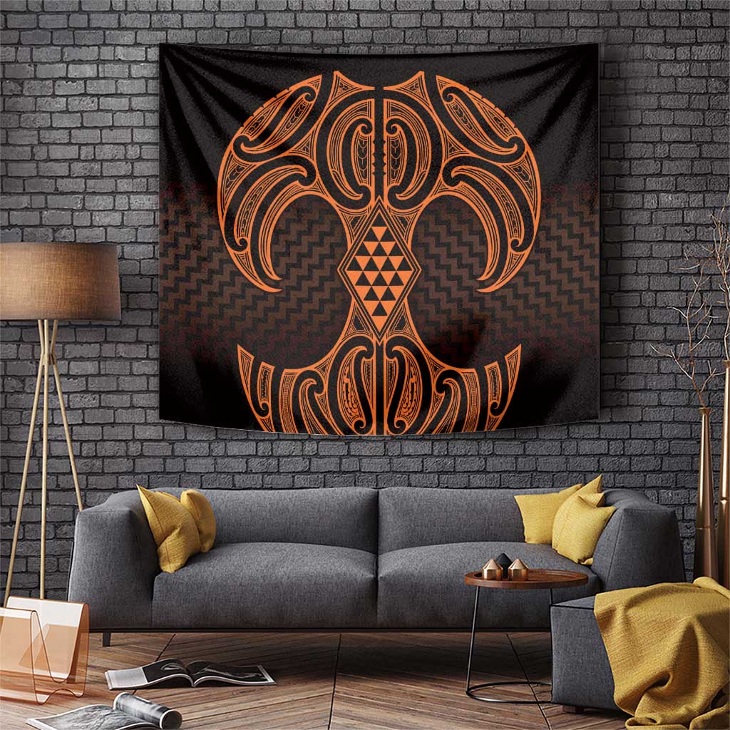 Karaka Maori Ta Moko Poutama Art Tapestry LT9 Gold - Polynesian Pride