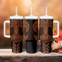 Karaka Maori Ta Moko Poutama Art Tumbler With Handle LT9 - Polynesian Pride